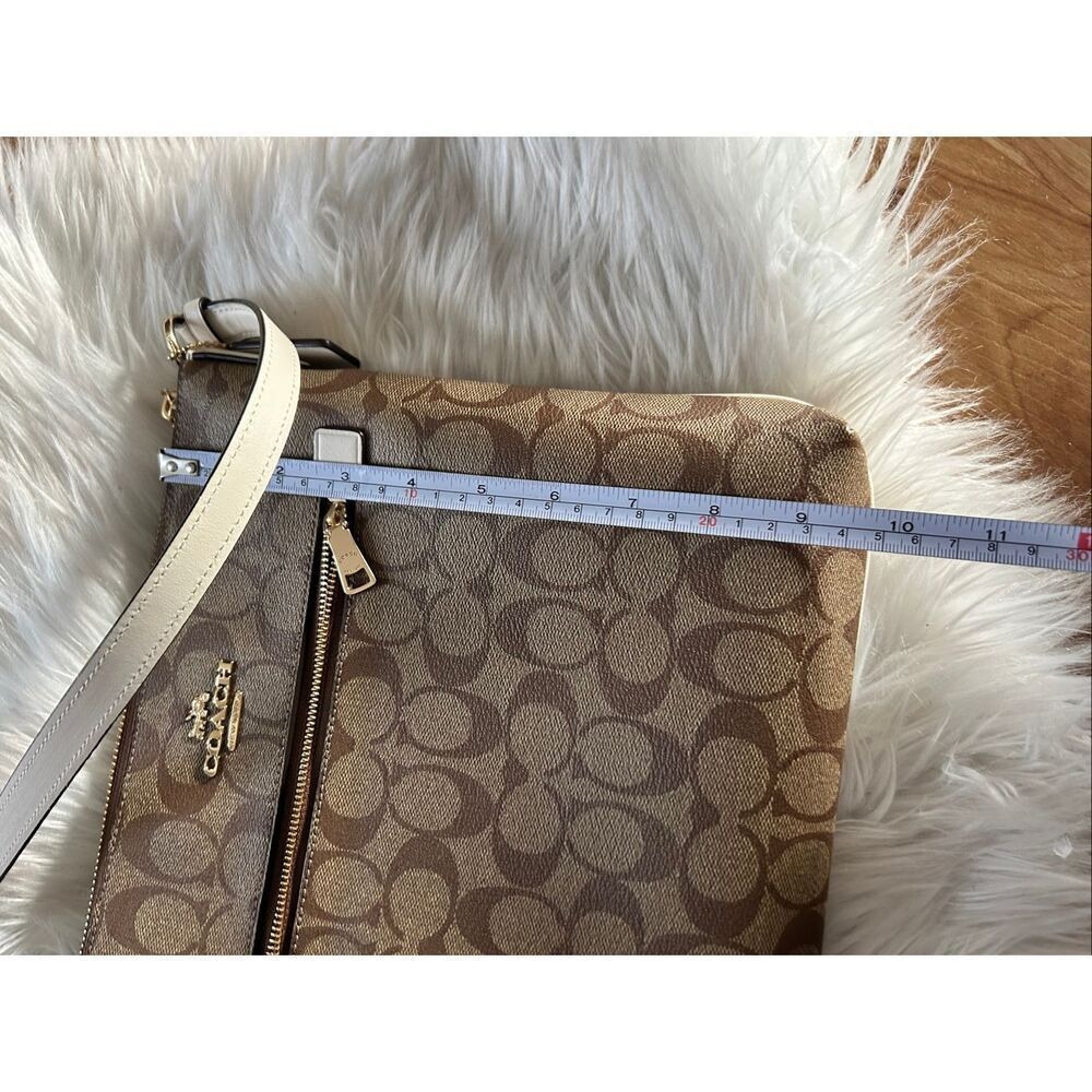 Coach C1554 Rowan File Bag Khaki Chalk Signature Canvas crossbody - Picture 8 of 9